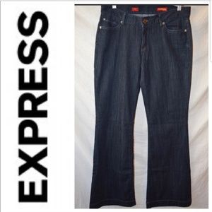 Express Eva Fit Flare dark indigo wash jeans 8L